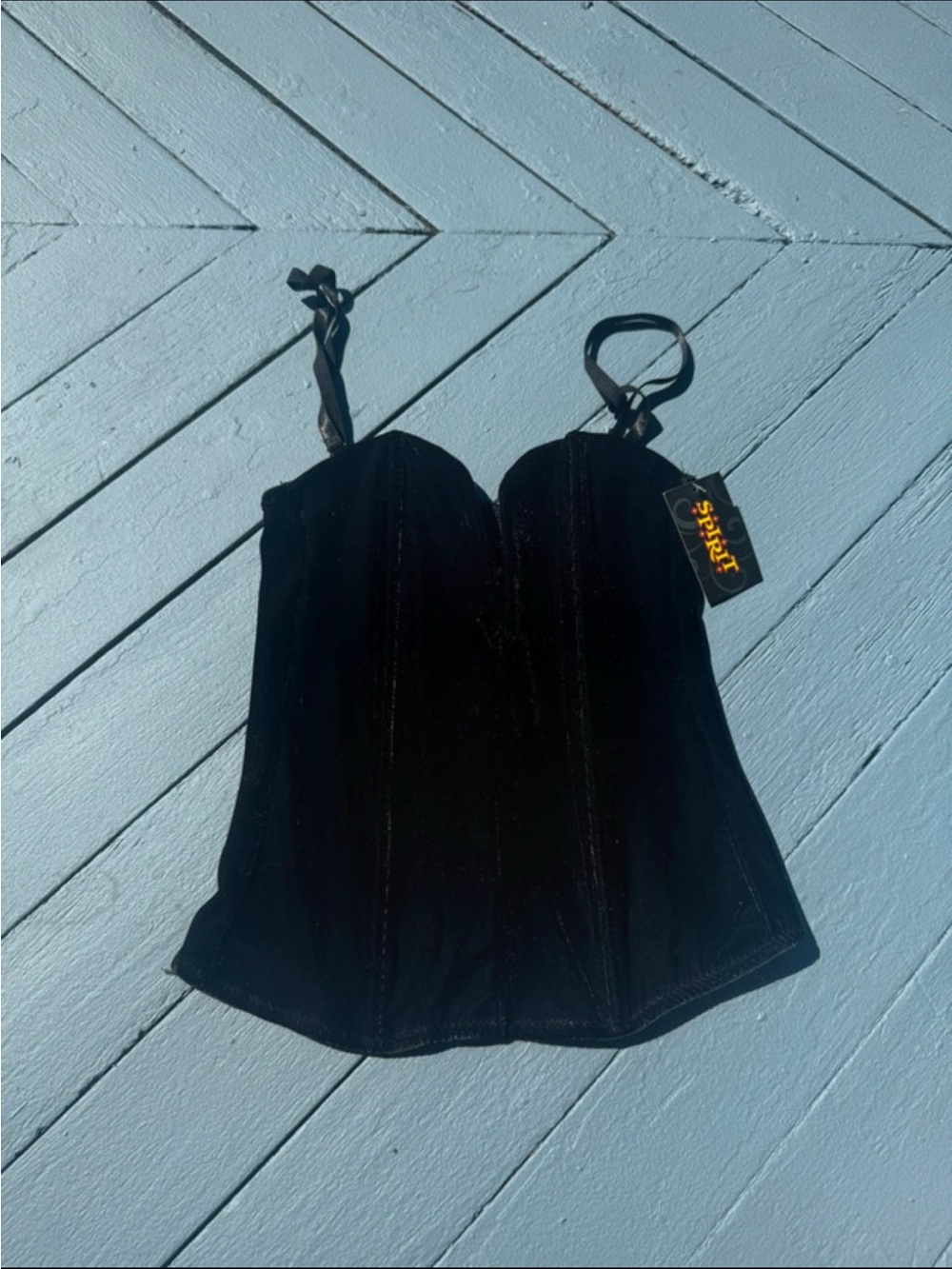 Black velvet corset